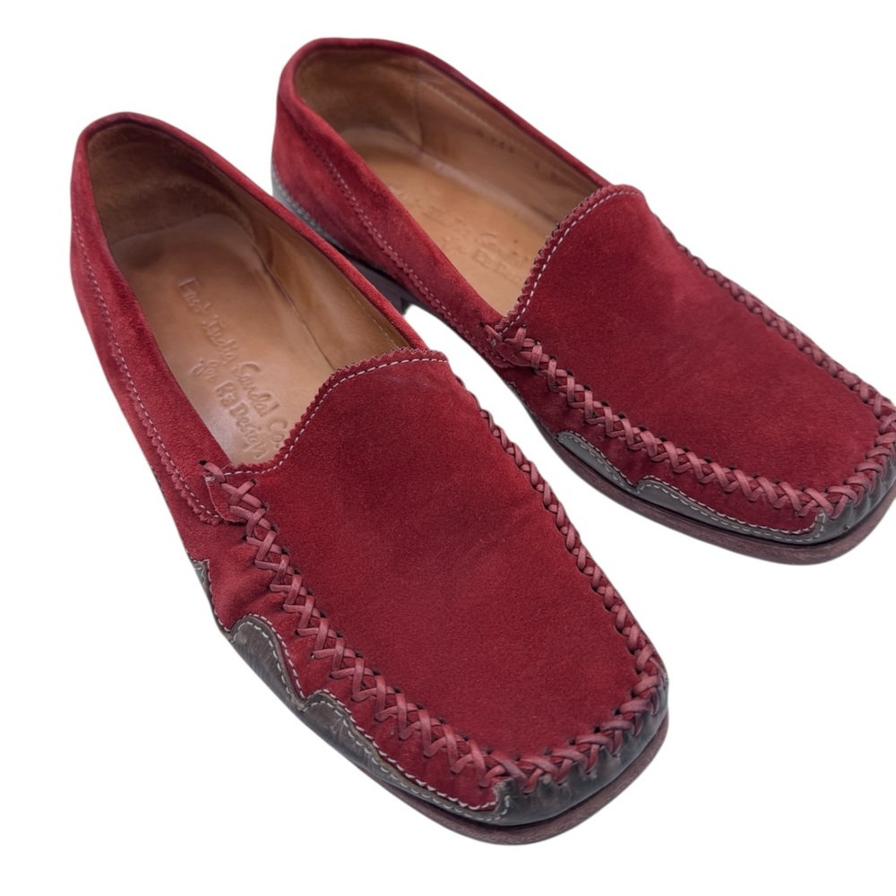 East India Sandal Co Women’s Red Suede Loafers - Size 6